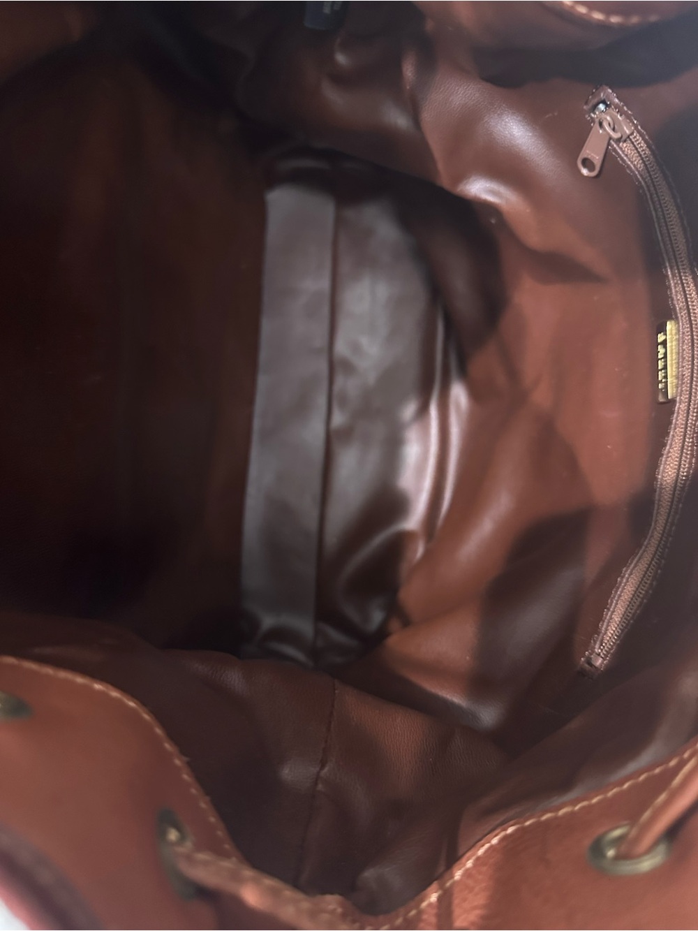 Vintage Bally Brown Leather Drawstring Backpack Made in Italy - Picture 11 of 13